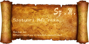Szotyori Mónika névjegykártya