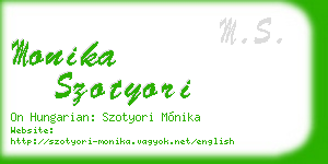 monika szotyori business card