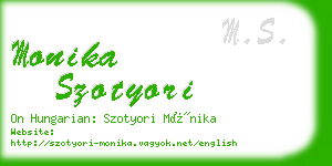 monika szotyori business card